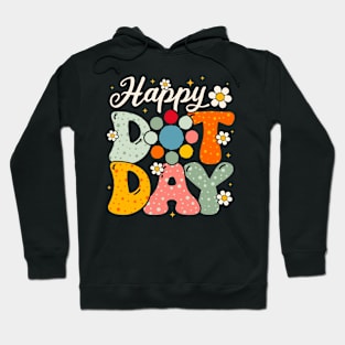 Happy Dot Day Hippie Flowers Smile Groovy Teacher Boys Girls Hoodie